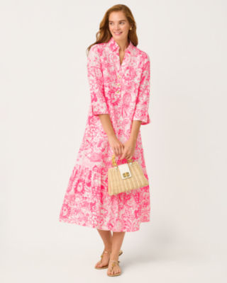 Alora Maxi Dress, Cherry Blossom Pink Fleur De Lilly, large image 1