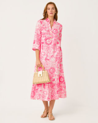 Alora Maxi Dress, Cherry Blossom Pink Fleur De Lilly, large image 3