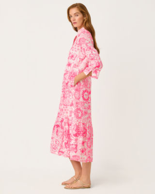 Alora Maxi Dress, Cherry Blossom Pink Fleur De Lilly, large image 4