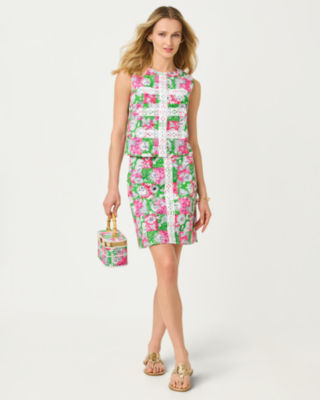 Millie Bamboo Top Handle Bag, Cherry Blossom Pink Lil Chicken Check, large image 5