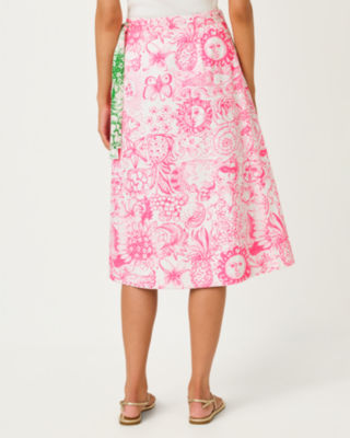 Constance Reversible Midi Wrap Skirt, Putting Green Fleur De Lilly, large image 4