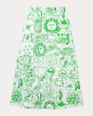 Constance Reversible Midi Wrap Skirt, Putting Green Fleur De Lilly, large image 7