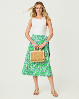 Constance Reversible Midi Wrap Skirt, Putting Green Lilly Of The Valley, large