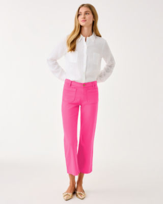 Lilly Pulitzer 27" Harleen High Rise Crop Jean In Pink