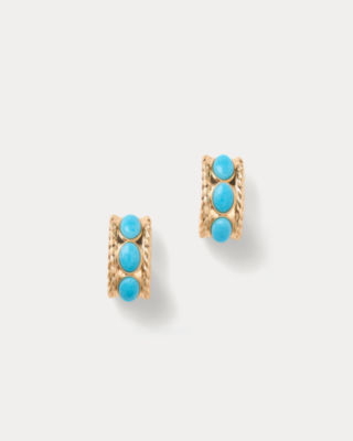 Sunshine Grove Hoop Earrings, Turquoise Tide, large