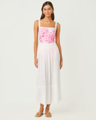 Enzo Maxi Skirt Cover-Up, Resort White, large image 4