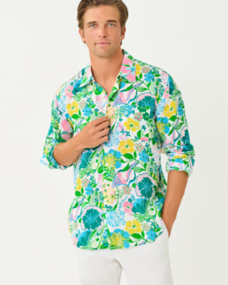 Men's Stuff Addison Button Down Shirt, Multi Hawaii Destination, large