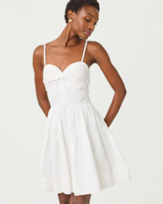 Bennet Dress, Resort White Monarch Embroidered Cotton Swiss Dot, large