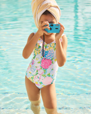 UPF 50+ Girls Janah Swimsuit, Multi Lilly Garden, large