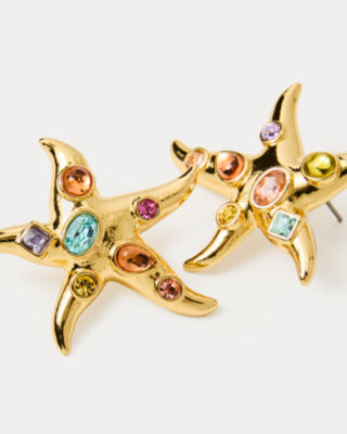 Loren Hope Naia Starfish Earrings, Gold Metallic, large image 1