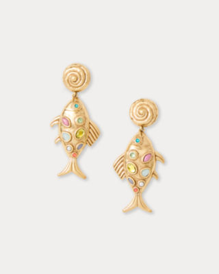 Loren Hope Kamari Fish Earrings, Gold Metallic, large