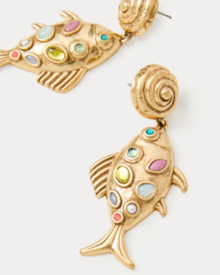 Loren Hope Kamari Fish Earrings, Gold Metallic, large image 1