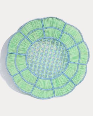 Woven Flower Chargers, Mint Condition X Hydrangea Blue, large