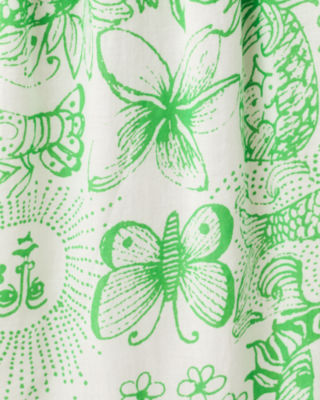 Hadly Short Sleeve Smocked Maxi Dress, Putting Green Fleur De Lilly, large image 4