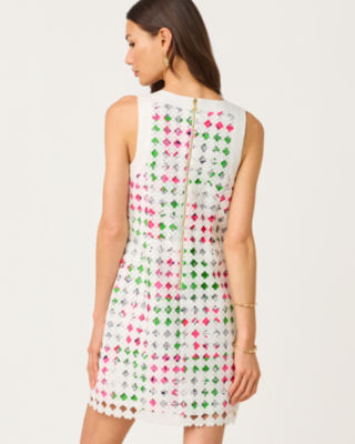 Lydon Lace Shift Dress, Cherry Blossom Pink Chicken Check, large image 2