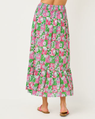 Enzo Maxi Skirt Cover-Up, Cherry Blossom Pink Lil Chicken Check, large image 1