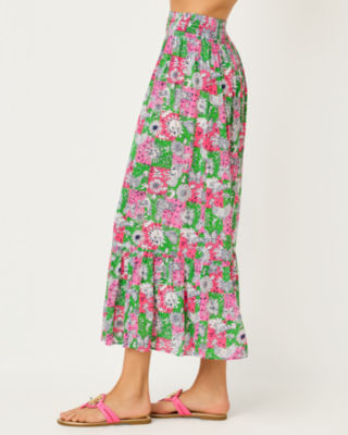 Enzo Maxi Skirt Cover-Up, Cherry Blossom Pink Lil Chicken Check, large image 3