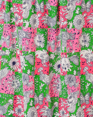 Enzo Maxi Skirt Cover-Up, Cherry Blossom Pink Lil Chicken Check, large image 4