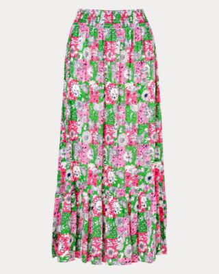 Enzo Maxi Skirt Cover-Up, Cherry Blossom Pink Lil Chicken Check, large image 5