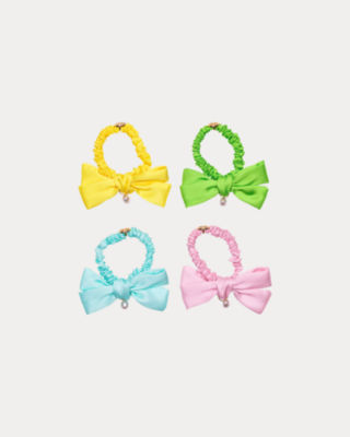 Mini Bow Scrunchie Set, Estelle Yellow, large