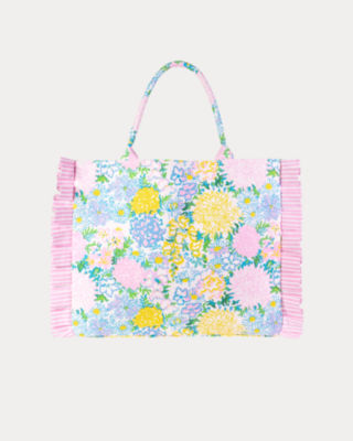 Ruffle Tote, Multi Lilly Garden Home, large