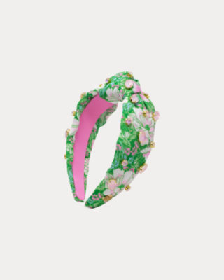 Slim Knot Embellished Headband, Putting Green Poppyland, large