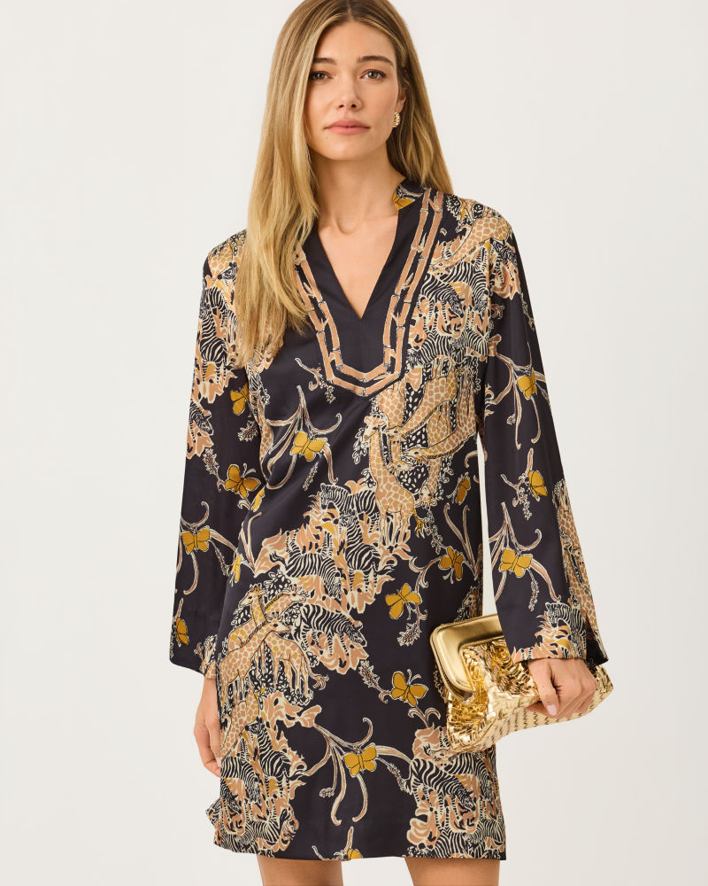 Lilly Pulitzer Irella Caftan Dress in Onyx Striped Safari