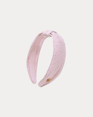 Eyelet Low Knot Headband, Conch Shell Pink, large