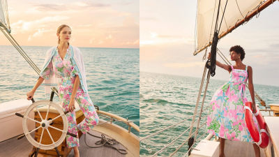 model wearing pink outfit