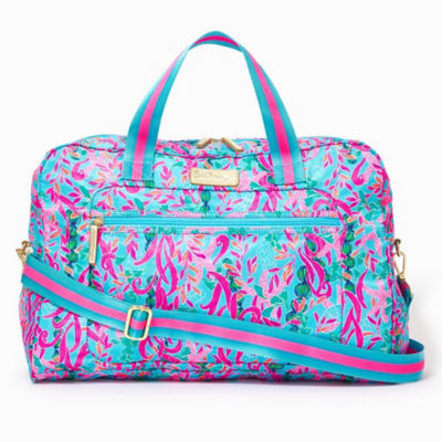 printed weekender bag