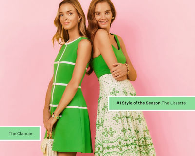 models in green dresses