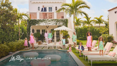 models wearing janie and jack collab prints