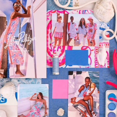 models wearing pink print