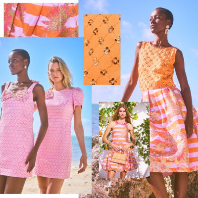 pink and orange floral print