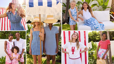 models wearing red white and blue
