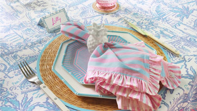 pink table setting