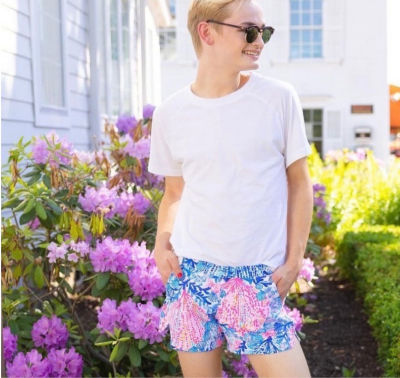 Zac Mathias smiling wearing Lilly prints