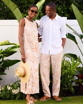 models in orange print