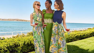 model wearing green