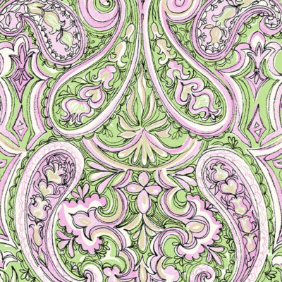 green and pink print