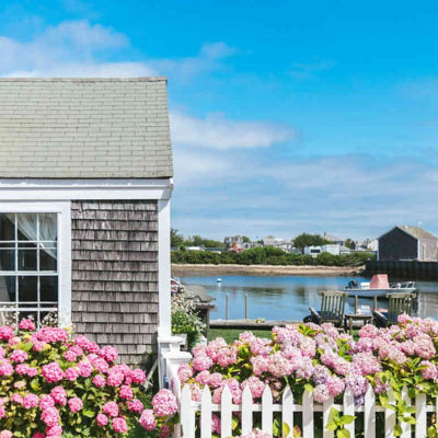 home office with lilly prints on the wall