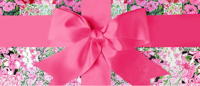 pink ribbon on a wrapped gift