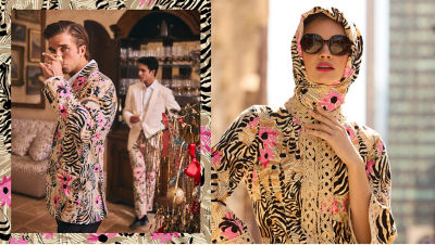 models wearing brown print