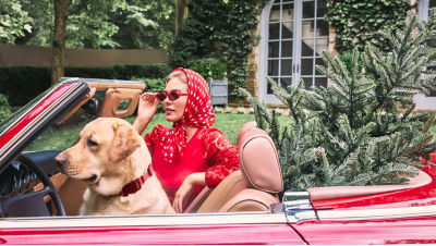 models wearing matching pink dresses