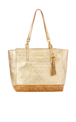 lilly pulitzer gold tote