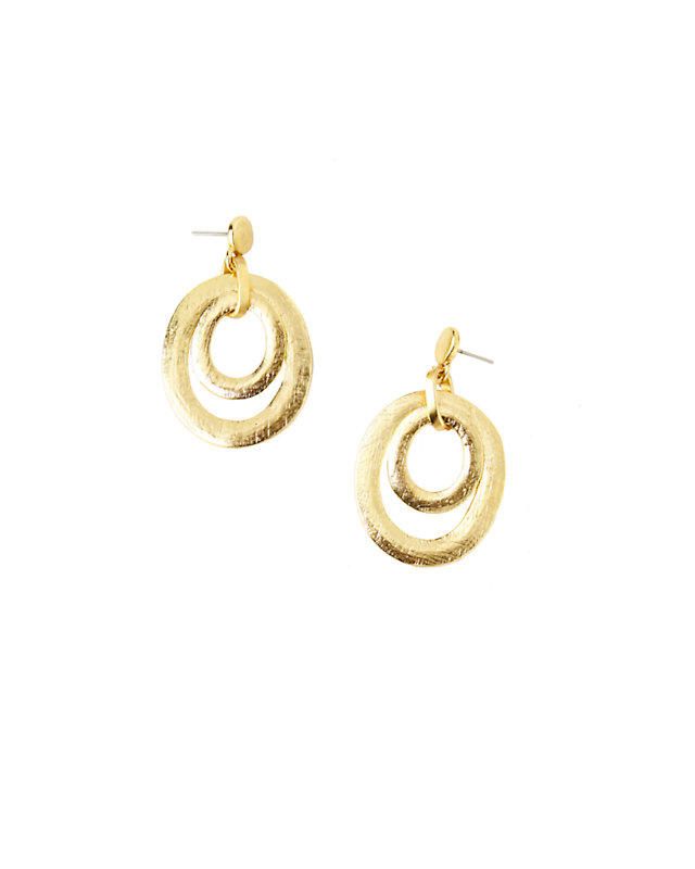 Ringleader Earrings, Gold Metallic, large - Lilly Pulitzer