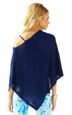 Bayshore Sweater Wrap, True Navy, large image 2 - Lilly Pulitzer
