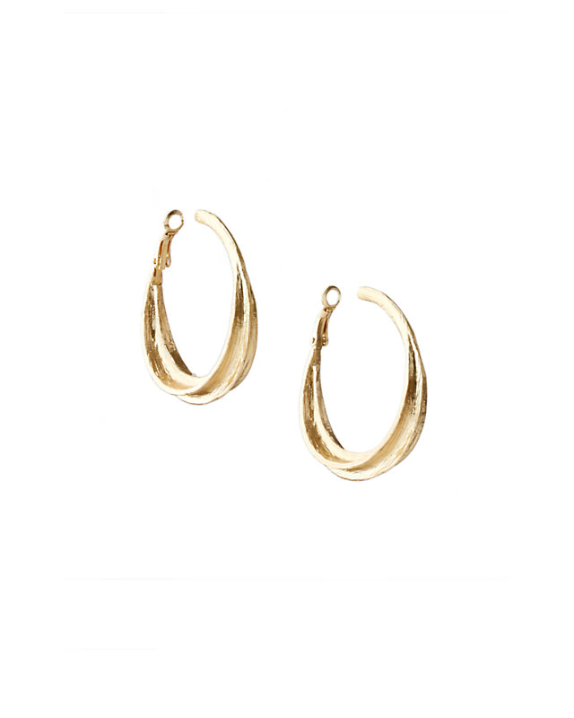 Casa Hoop Earring, Gold Metallic, large - Lilly Pulitzer