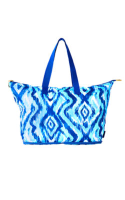 LILLY PULITZER Lilly's Lagoon Tote SWAY THIS WAY Bali Blue Beach Bag ($128)
