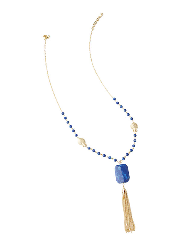 Coastal Tassel Necklace, Bomber Blue, large - Lilly Pulitzer